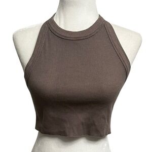 NWT FP Movement Racerback Tank Top Ribbed Knit Sleeveless Activewear Top Fossil‎